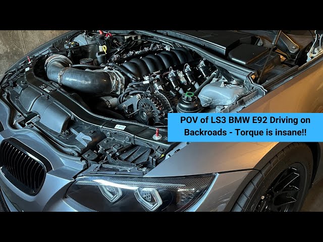 POV of LS3 BMW E92 driving on backroads - Torque is Insane!!