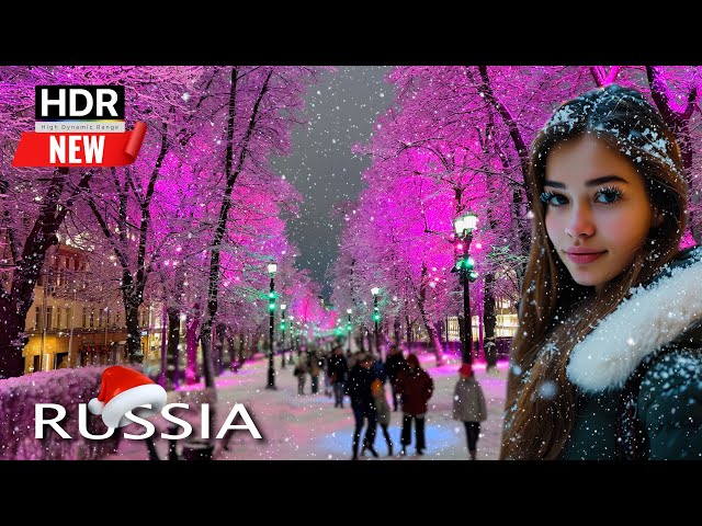 ❄️ Moscú 2025 en el año nuevo ahora mismo 🥳 ¡Fabulosas calles rusas en invierno! 4K HDR