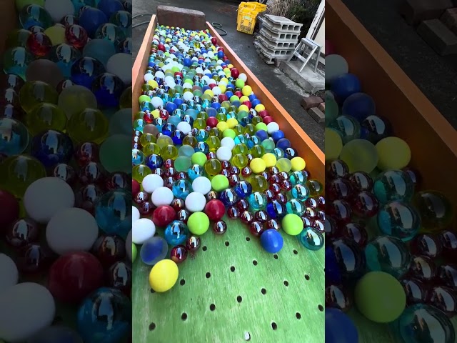 100 balls ☆ A soothing video of collecting and rolling them#marblerunhealing #galtmarblerun