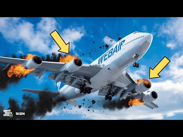 Air Accident! Passenger Airplane Crash at Airport Engine Explosion in GTA 5