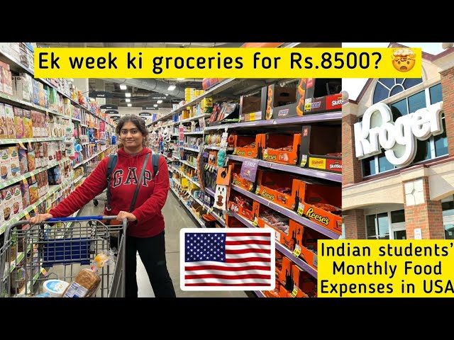 My Weekly FOOD shopping cost in AMERICA| Indian Students' life| Kroger grocery