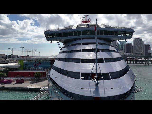 Aerial Views of Virgin Voyages Scarlett Lady in Miami - December 22, 2024