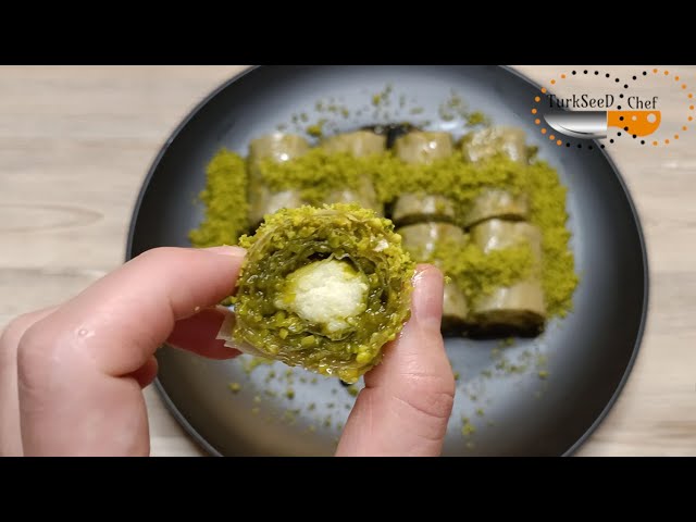 BEST TURKISH PISTACHIO BAKLAVA ROLLS- RECIPE JUST FOR THE RICH😂😂