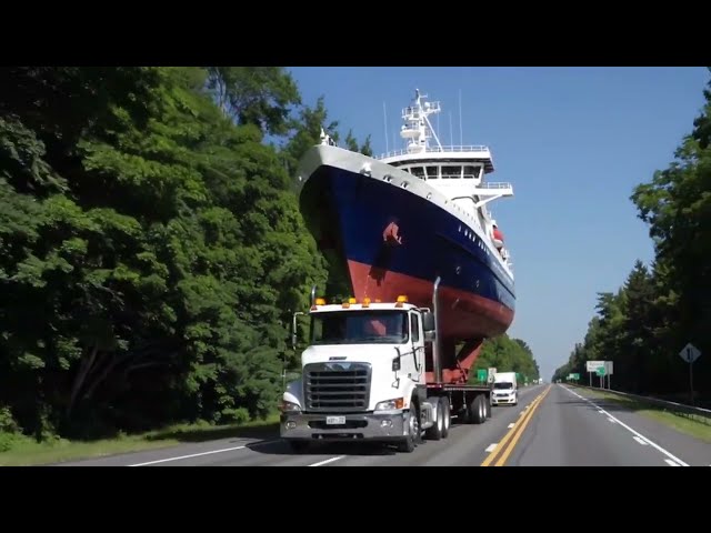 GIANTS FLOATING ON LAND: HUGE SHIPS CARRIED ON THE ROADS!