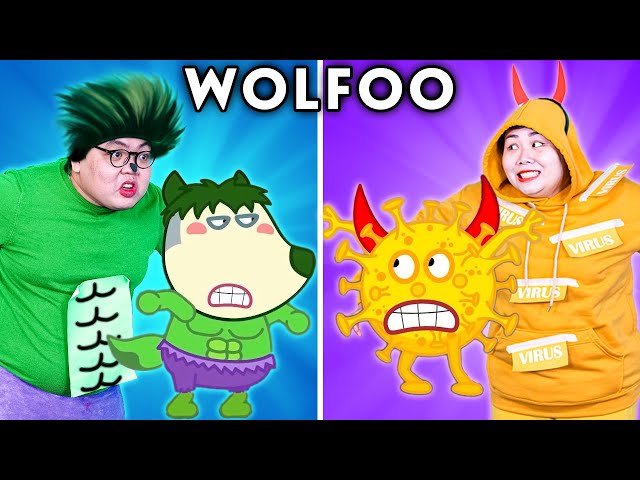 WOLFOO WITH ZERO BUDGET! - WOLFOO FUNNY ANIMATED PARODY | Hulk Wolfoo Defeats Virus