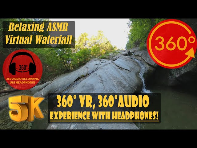 Virtual Waterfall 360° - Relaxing Nature Meditation [5K 360° | 360° Audio]