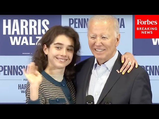 WATCH: President Biden Brings His Granddaughter Natalie On Stage During A Campaign Event In PA