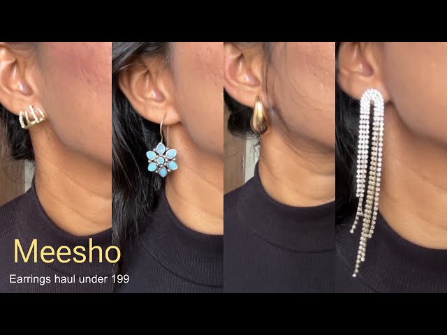 Huge *MEESHO EARRINGS* haul | under 199 | aesthetic pieces ✨ #meesho #jewllery