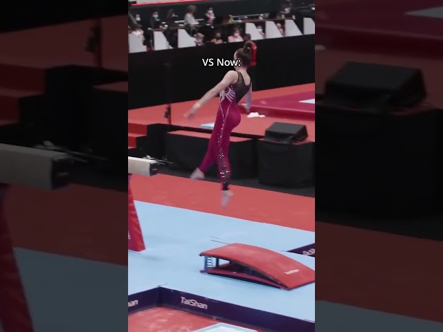 Can we all agree that this is a good change?🤔 #gymnastics #leotard #beam #thenvsnow