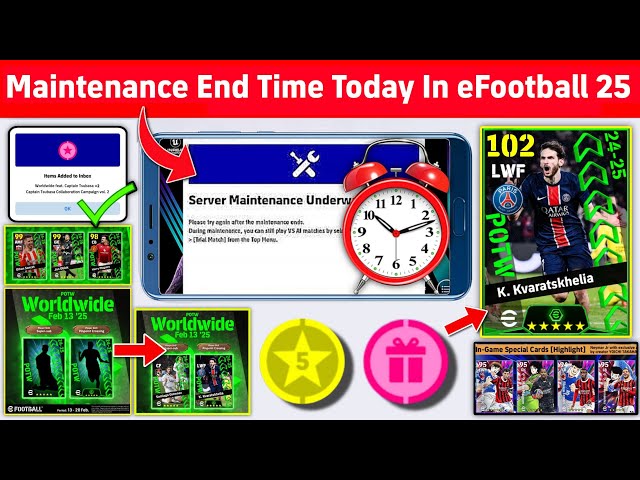 Maintenance End Time Today In eFootball™ 2025 Mobile !! Pes Server Maintenance End Time Today 🤩🔔