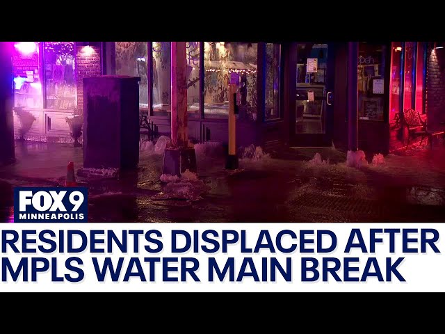 Minneapolis water main break floods street, displaces 3 adults