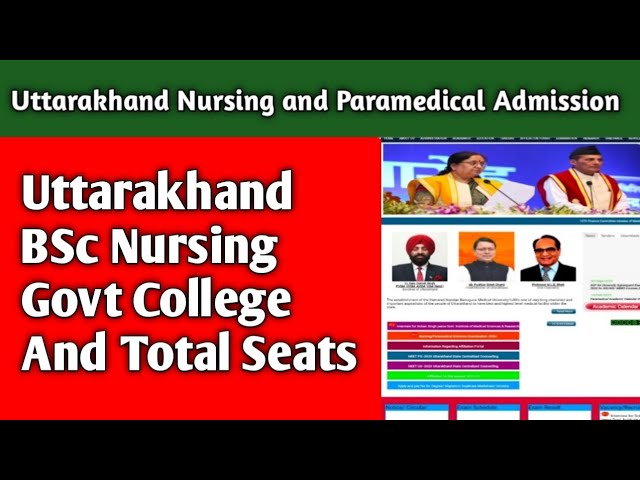 Uttarakhand BSc Nursing Govt College List And Total Seats 2024-25