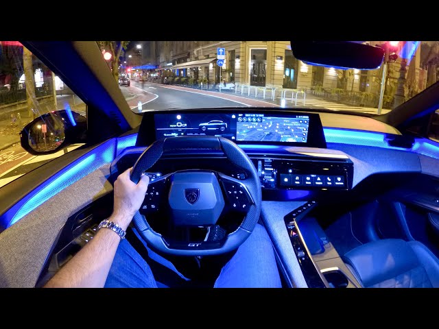 New PEUGEOT 3008 2024 - NIGHT POV test drive (PURE DRIVING, amazing AMBIENT lights) E-3008