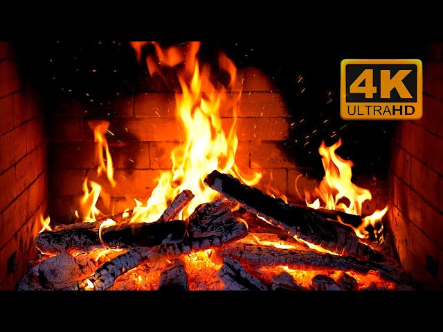 Birchwood Crackling Fireplace (4K Ultra HD)