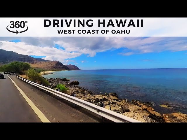 360 Video - Driving the West Coast of the Island of Oahu in Hawaii