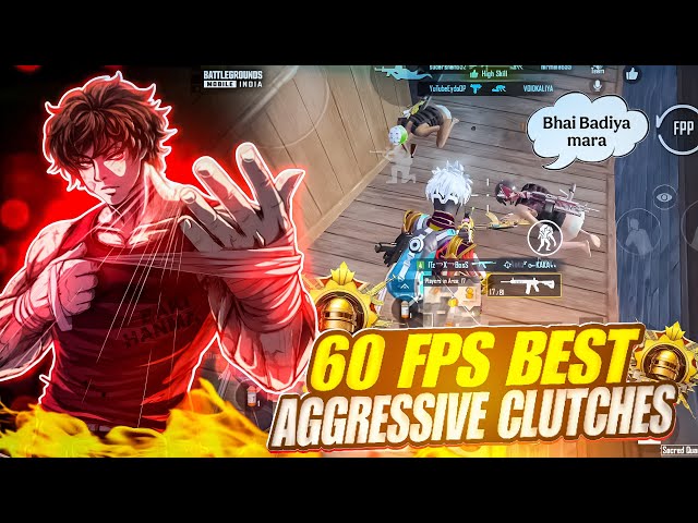 60 fps Best Aggressive Clutches🔥| 5 finger claw gameplay | BGMI - PUBGMOBILE