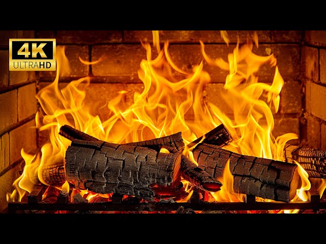 🔥 Fireplace Ambiance 4K with Crackling Fire and Cozy Burning Logs. ASMR Fireplace