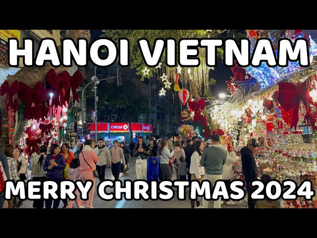 Christmas in Hanoi Vietnam 2024 🇻🇳 Night walk at the largest night market in the capital