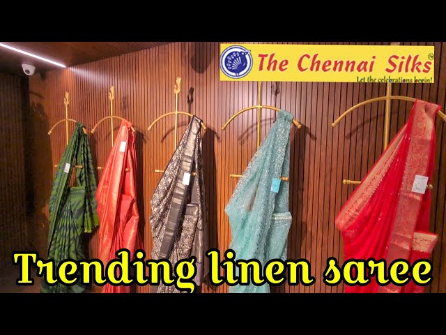 The chennai silks💞Trending linen saree collection ❤️Dailywear saree collection