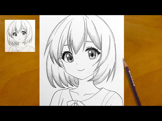 How to Draw a Cute Anime Girl || Easy Anime Sketch || Step-by-Step Drawing Process