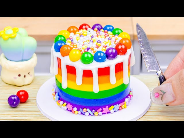 Satisfying Rainbow Buttercream Cake🌈How To Make Rainbow Ice Cream Decorating Idear