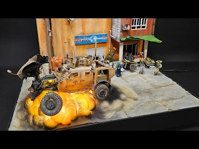 Irak Diorama Explosion effect M1240A1 M-ATV scale 1:35