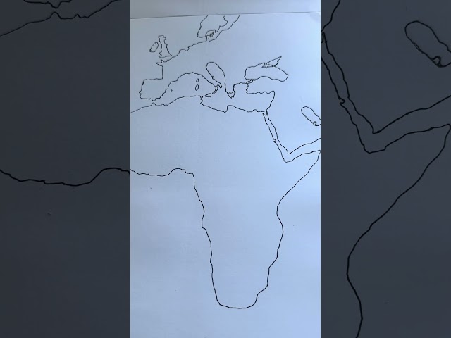 Drawing world map day 14. Africa and Mediterranean #worldmapdrawing #mapper #worldmap