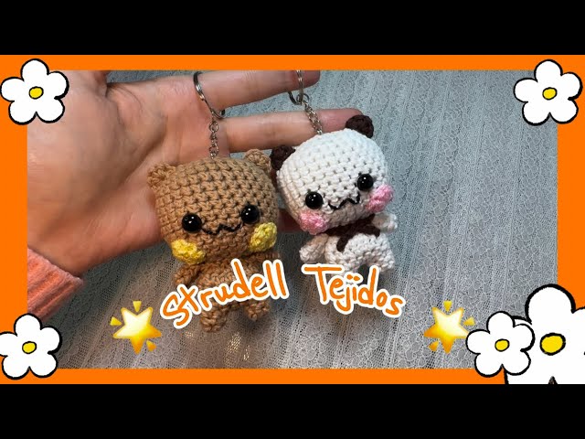 Bubu and Dudu Couple Mini Bears Amigurumi Keychain // Strudell Tejidos