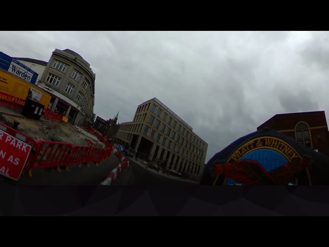 360 camera walk through Bolton town centre April 2017 England 360fly Train Station market