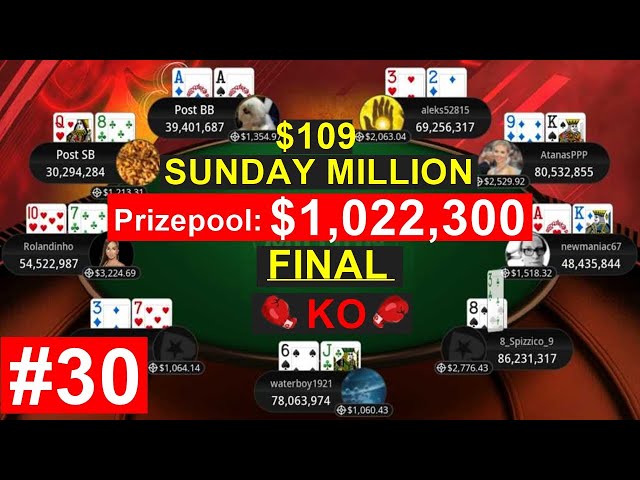 $109 Sunday Million – $1M Gtd | Progressive KO | 2-Day Event | Final Table [#30]