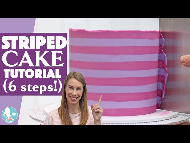 6 EASY STEPS! Striped Cake Tutorial