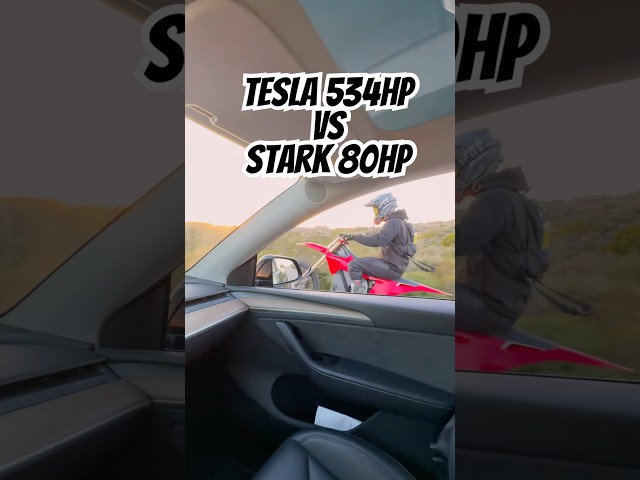 TESLA 534cv VS STARK VARG 80cv  #elettric#tesla#stark#brutal#acceleration  STRADA CHIUSA AL TRAFFICO