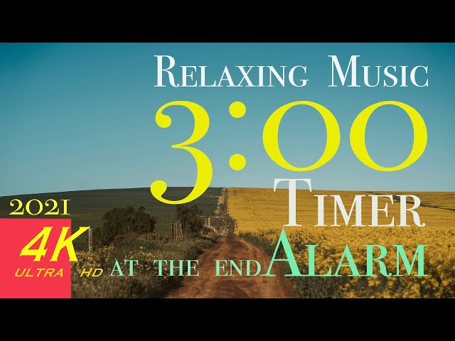 3 Minute Timer | 3 minute Timer with Music and Alarm at the End 2021 | 3 minute Timer Spring  4K