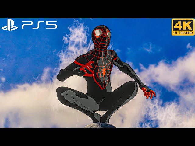 Animanted Suit free roam Miles morales Spiderman 2 Ps5 Slim 4KHDR