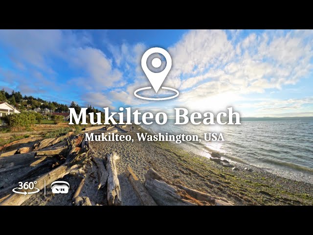 Explore an immersive 360° VR experience of Mukilteo Beach in Mukilteo, Washington, USA!