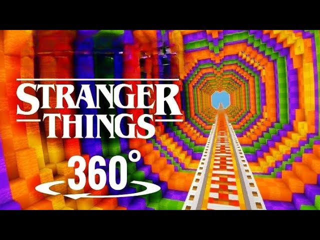 360 video 👻 New Minecraft Roller Coaster VR Stranger Things inspired Halloween Virtual Reality