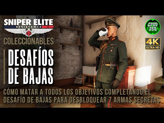 Sniper Elite: Resistance | Guía de TODOS los Desafíos de bajas (Muertes de objetivos y arma secreta)