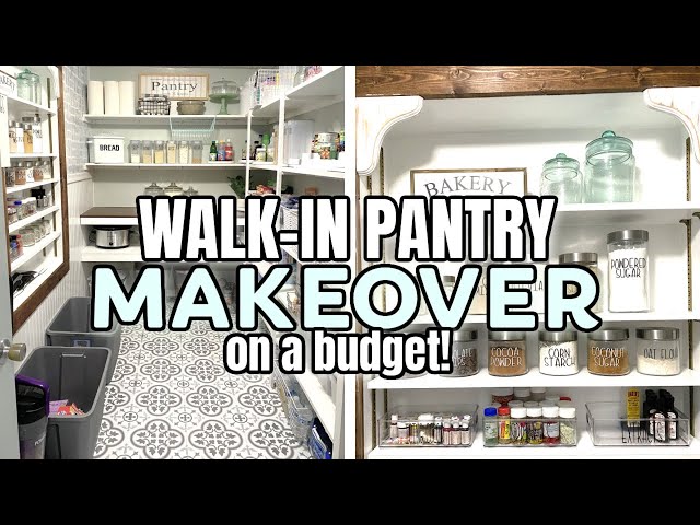 BUDGET FRIENDLY DREAM PANTRY MAKEOVER | FARMHOUSE WALK-IN PANTRY MAKEOVER