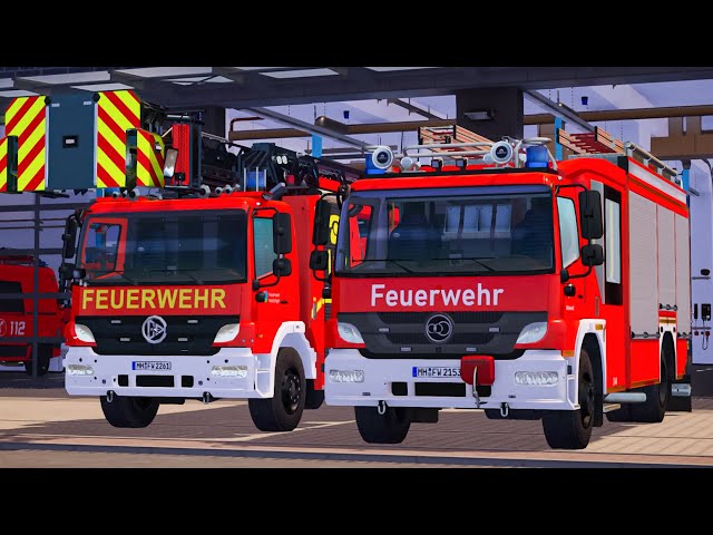 Emergency Call 112 - Gudensberg Fire Brigade Truck and Firefighter First on Duty! 4K