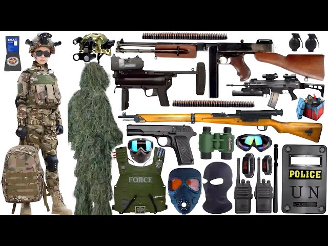 Special Forces Military Toy Gun Set Open Box, Thompson Submachine Gun, M320 Howitzer, M416 Rifle