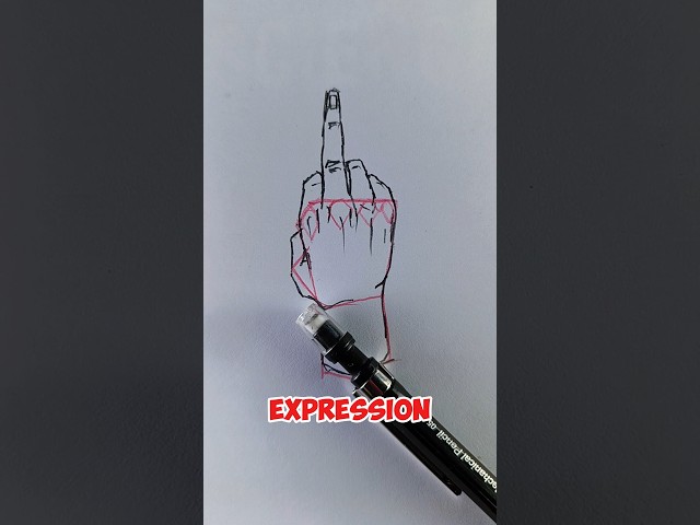 Hand Gesture Drawing: How to Easily Sketch a Middle Finger #shorts #foryou #artist #drawing #sketch