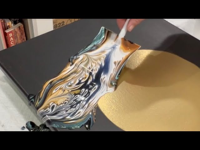 “New Fluid Art Tool! 🌅 Mini Dustpan Shovel Creates Stunning Sunrise & Waves | Acrylic Pour Series”