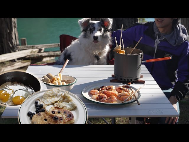 What I Eat in a Day Camping | Camping with Dog