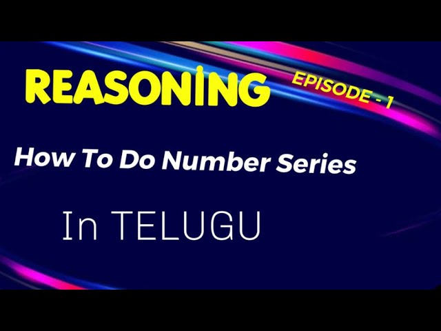 Number series Reasoning in TELUGU