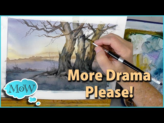 Paint Trees Like Your Light Depends on It! Dramatic Watercolor Trees at Dusk.