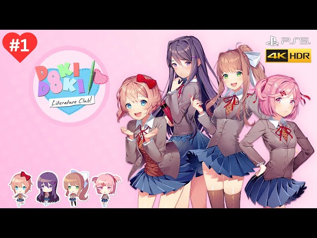 Doki Doki Literature Club (DDLC) PS5™ Playthrough Gameplay - Part 1 (No Commentary)