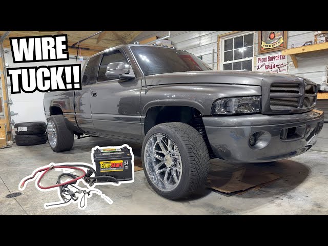 How to wire tuck and single battery swap a 2nd gen Cummins | Engine bay clean up