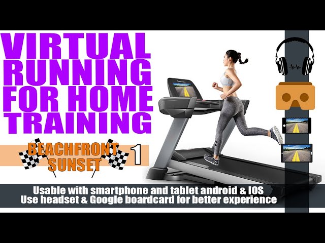 Virtual Running Video for Home Confinement Training - BeachFront at Sunset - #1