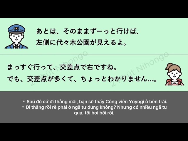 Học Kaiwa tiếng Nhật N5, N4 | #1 Hỏi đường và chỉ đường | Song ngữ Nhật-Việt