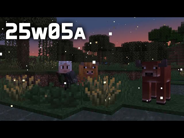 News in Snapshot 25w05a - Cow Variants! Fireflies!